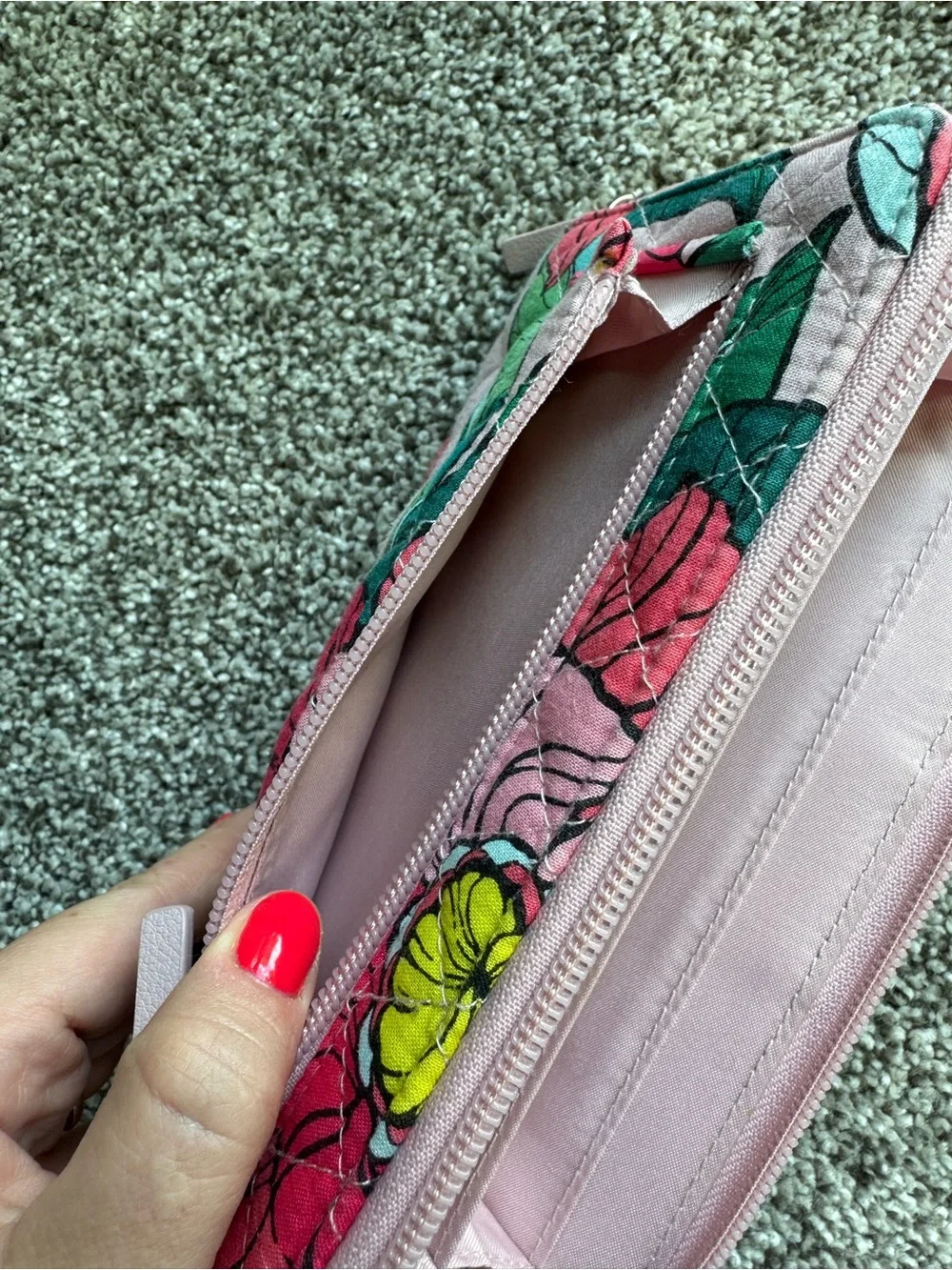 Vera Bradley Turnlock Wallet - Vintage Floral Quilted Cotton